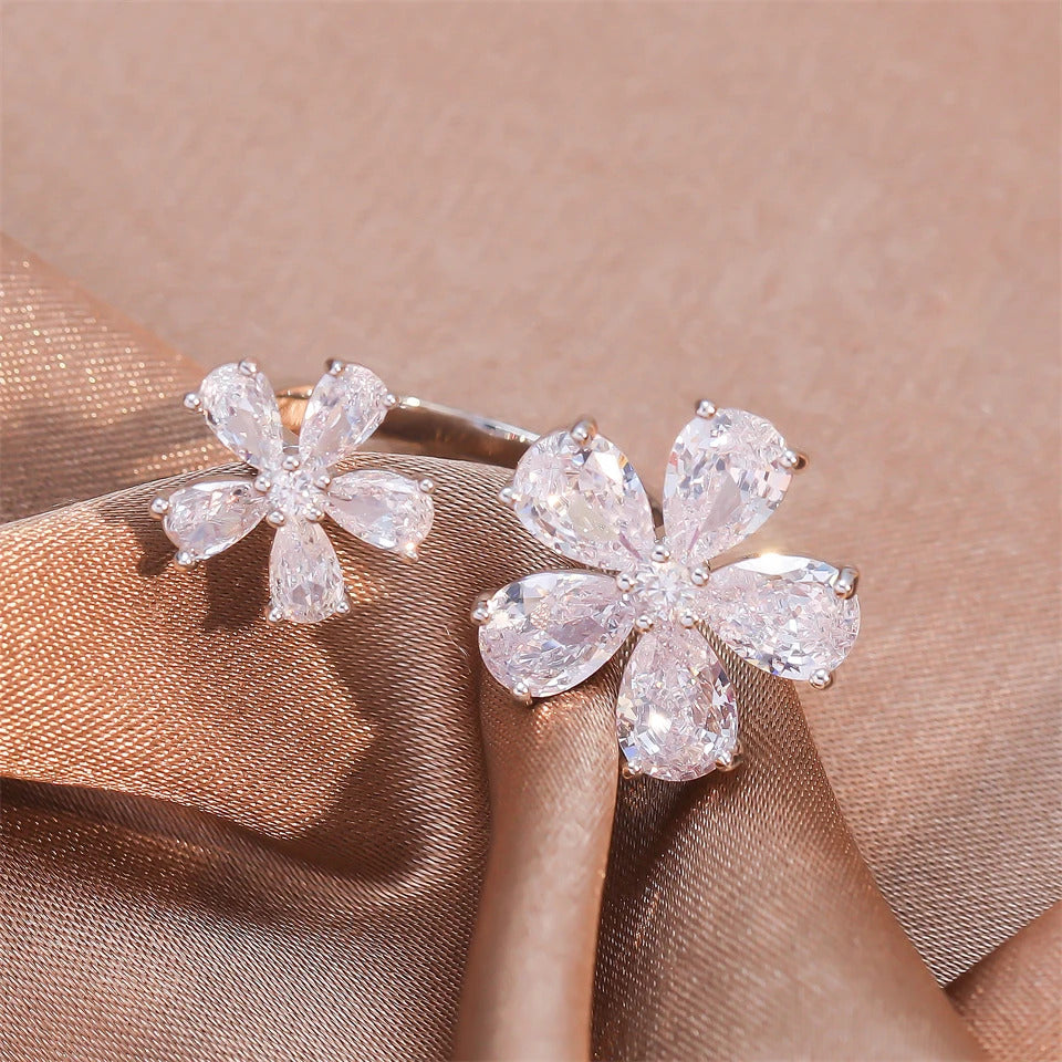 ZAKOL Exquisite Micro Inlay Zircon Butterfly Open Rings for Women Fashion Wedding Party Jewelry