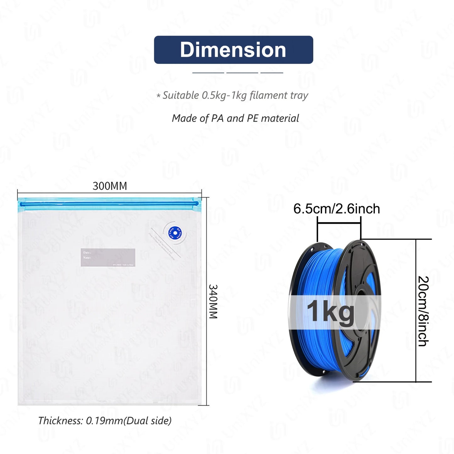 3D Printer Filament Storage Bag PLA ABS PETG Vacuum Bag Dryer Safekeep Humidity Resistant Sealing Bags Keep Filament Dry Sealed