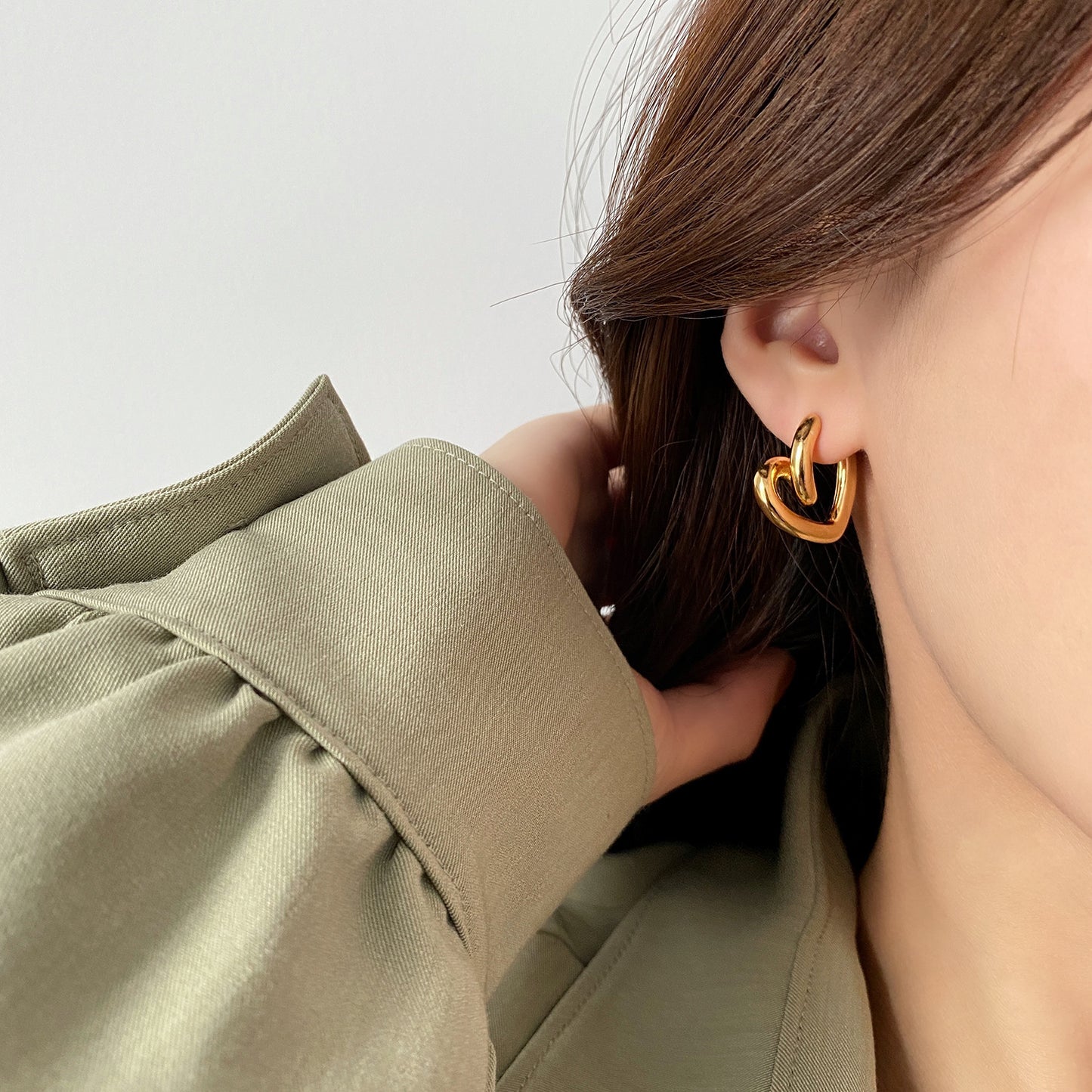 Metal Big Circle Earrings Women's Hong Kong Fashion Women's Ear Jewelry S925 Silver Needle