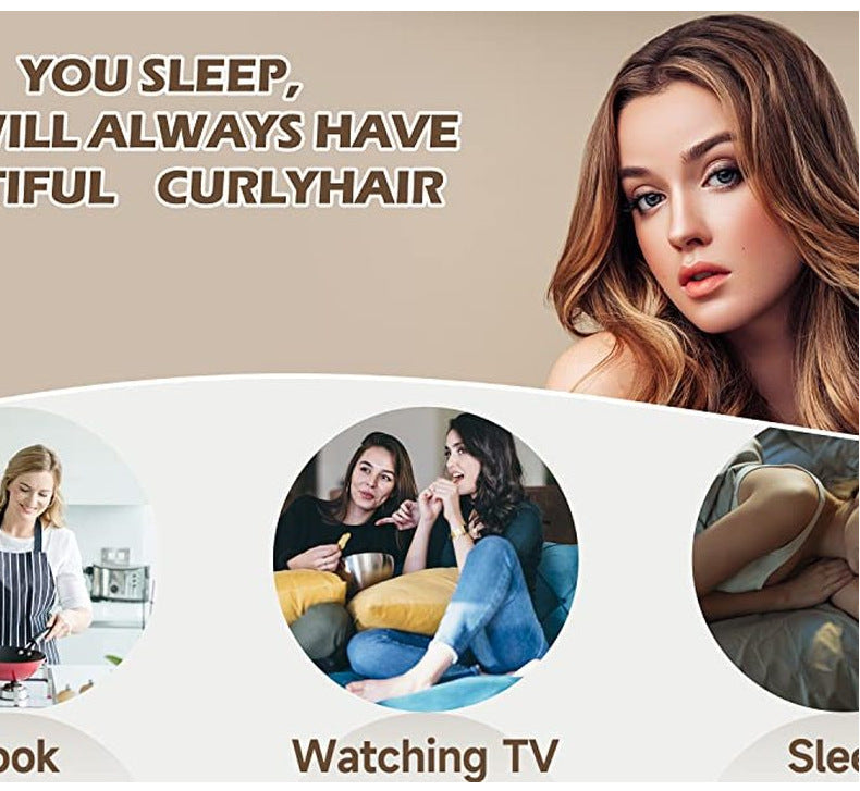 Factory Direct Supply New Satin Heat-Free Hair Curler Set Sleep Hairdressing Lazy Tie-Dyed Curly Plate Hair Curler