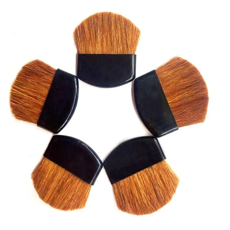 In Stock Flat Blush Brush Goat Hair Flat Brush Yellow Goat Hair Flat Blush Brush Makeup Brush Tool 3.8