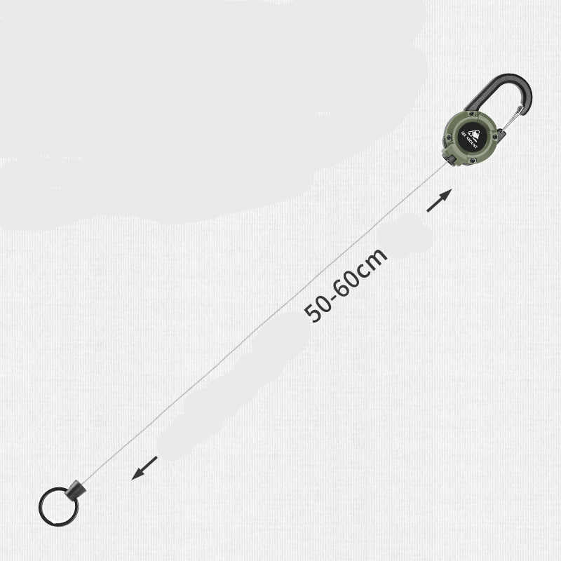Outdoor Tactics Can Buckle Retractable Buckle Steel Wire Rope Multi-Functional Keychain Camping High Rebound Anti-Separation Rope Pull Peels