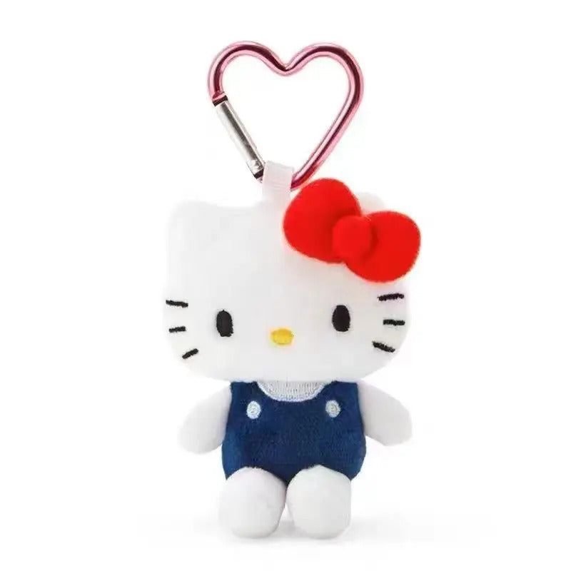 Sanrio Hello Kitty Plush Doll Keychain Love Knot Kitty Cat Cute Cartoon Plush Keychain Pendant Bag Accessories Gifts