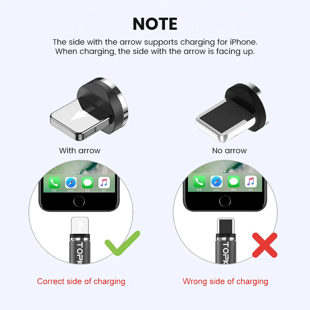 TOPK 5-Pack Magnetic Plug Connector Universal Round Magnetic Cable Type C Micro USB Magnet Replacement Parts for Mobile Phones