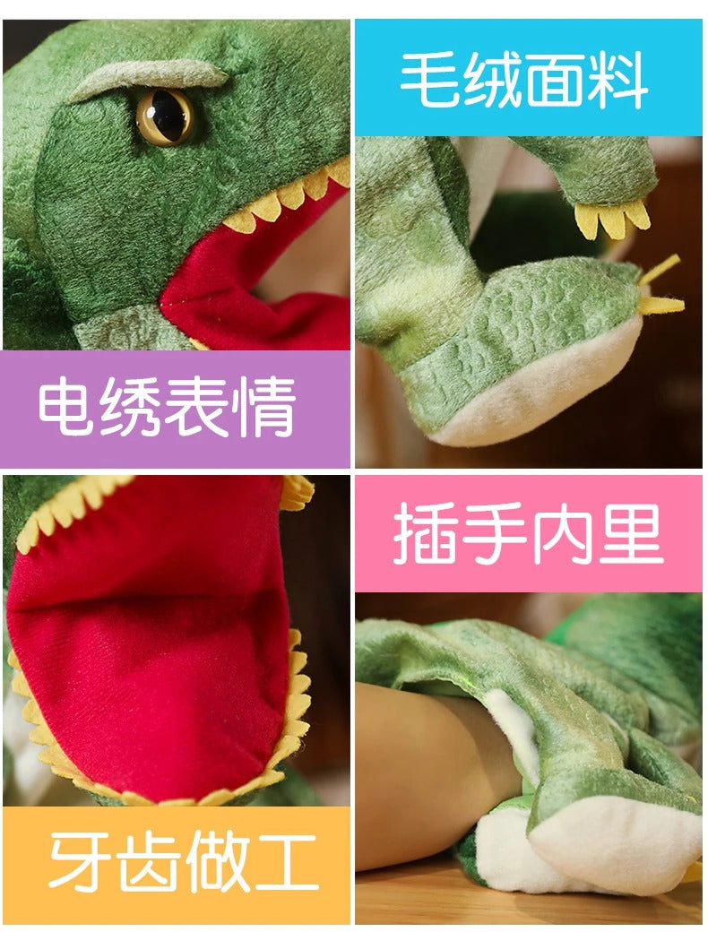 New Cute Glove Dinosaur Plush Hand Puppets Soft Stuffed Cartoon Telling Learning Funny Accompany Toy Baby Birthday Gift