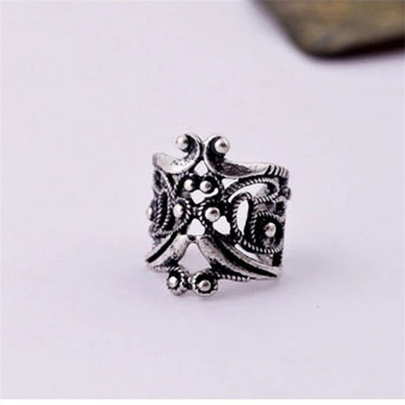 Antique Ear Cuff for Women Punk Small Hollow Flower Charm Retro Clip Earrings Cheap Ear Jewelry Party Gift Wholesale