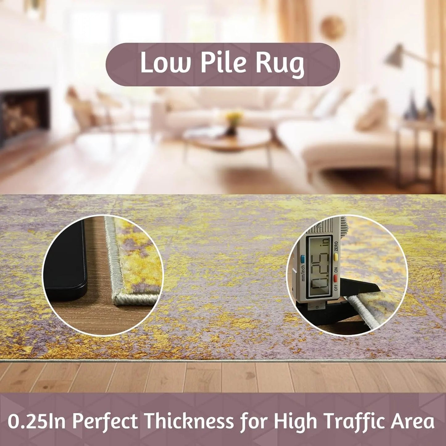 NOAHAS Faux Cashmere Printed Carpet Abstract Collection Rugs Soft Modern Rugs Living Room Bedroom Home Decor Indoor Rugs