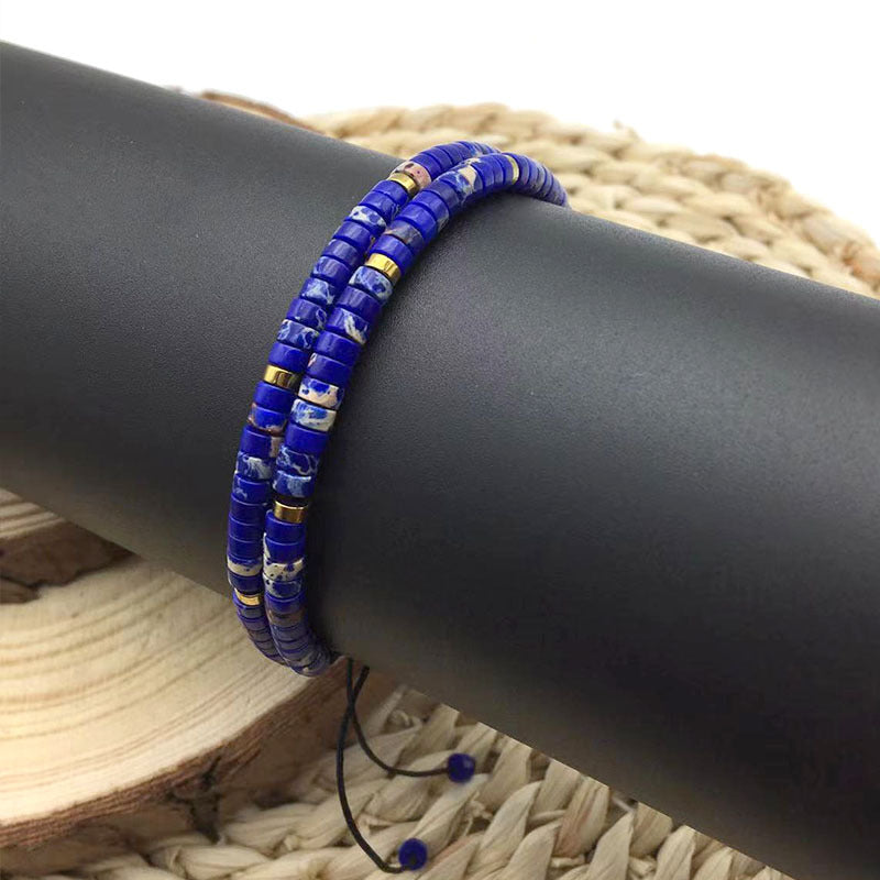 Adjustable Natural Stone Spacer Beads Woven Bracelet Size Fashion Women's Handstring Woven Handstring