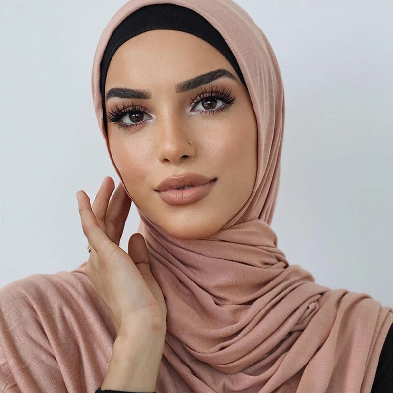Plain Cotton Jersey Hijab Stretch Scarf Women Muslim Shawl Big Size Long Muffler Fashion Ramadan Headband Turban 180*80cm
