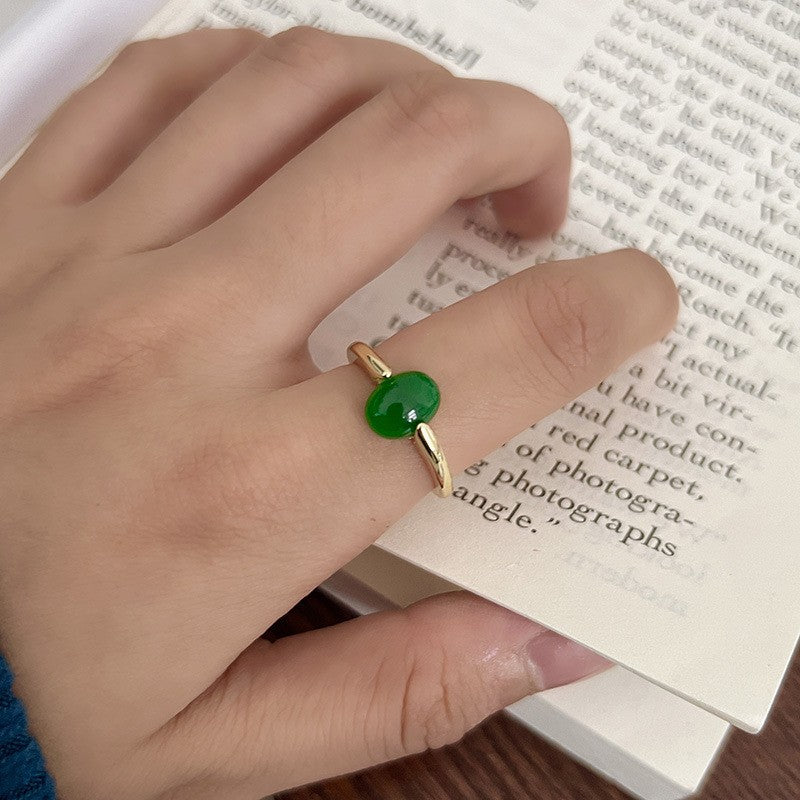 Sand Gold Opening Adjustable Frosted Ring Women's Fashion Sweet Light Luxury Niche Exquisite Ring Ancient Design