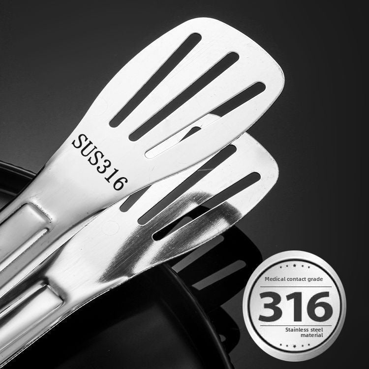Extra Thick 316 Stainless Steel Food Tongs BBQ Tongs Meat Tongs Steak Tongs Kitchen Food Tongs Baking Bread Tongs