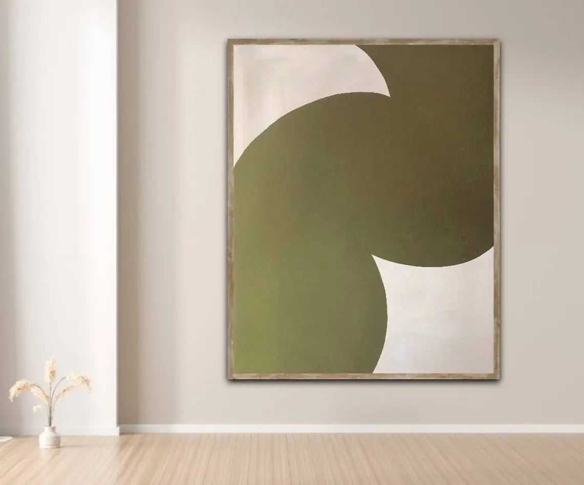 Large Abstract Wall Art Beige and White Painting Abstract Handmade Painting Living Room Home Decor Minimalist Contemporary Art