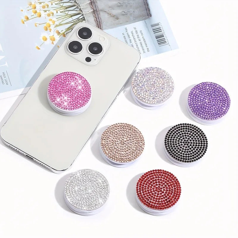 Flash Diamond Phone Push Pull Stand, Creative Colorful Phone, Integrated Folding Stand, Lazy Phone Back Adhesive Stand