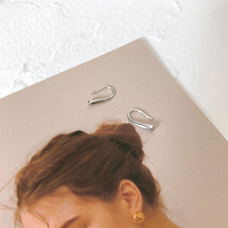 No Need to Remove Earrings While Sleeping for Women, Minimalist Style, Simple and Elegant, Internet Celebrity Ear Hooks, Small Silver Stud Earrings