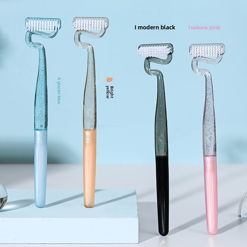 S-type vertical brush toothbrush adult male and female shaped soft fur tongue moss cleaning gums