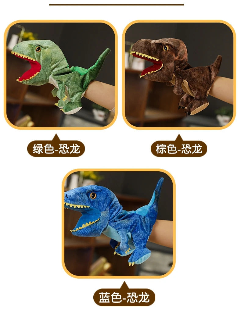 New Cute Glove Dinosaur Plush Hand Puppets Soft Stuffed Cartoon Telling Learning Funny Accompany Toy Baby Birthday Gift