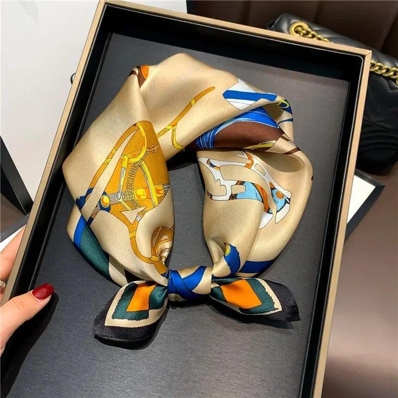 Scarf 100% Silk Bandana Women Square Scarves Wrap Kerchief Mulberry Spring Fashion Luxury High Quality Headband Hijab Shawls