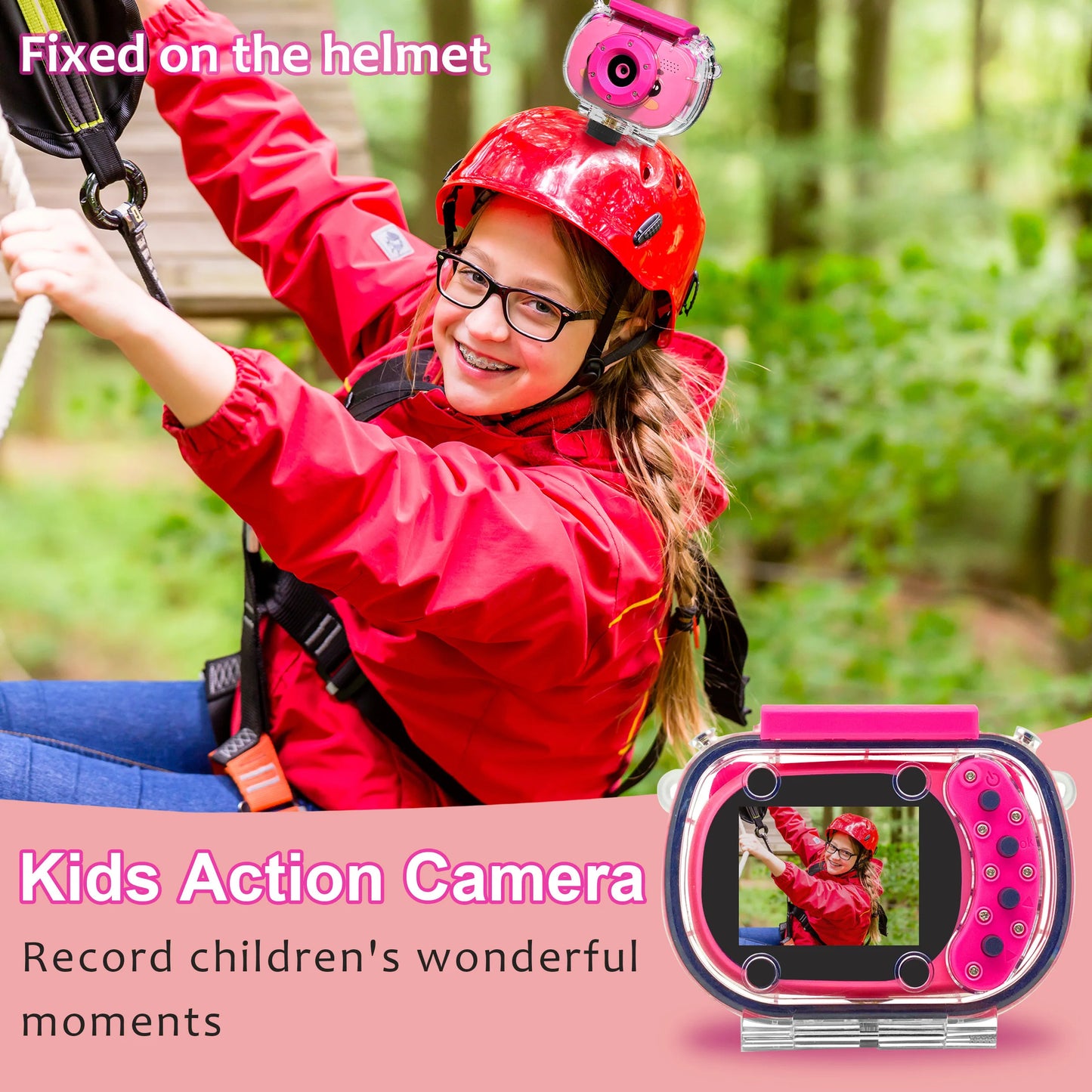 Kids Mini Waterproof Camera, Take Pictures & Record Videos & Games, Swimming & Sports USB Charge & 720P Resolution, Perfect Gift