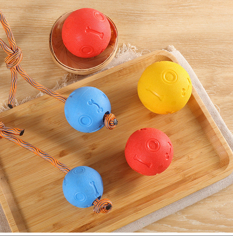 Dog Biting Molars Relieving Stuffy Ball Bite-Resistant Solid Elastic Dog Toy Training Ball TPR Throwing Toy Ball