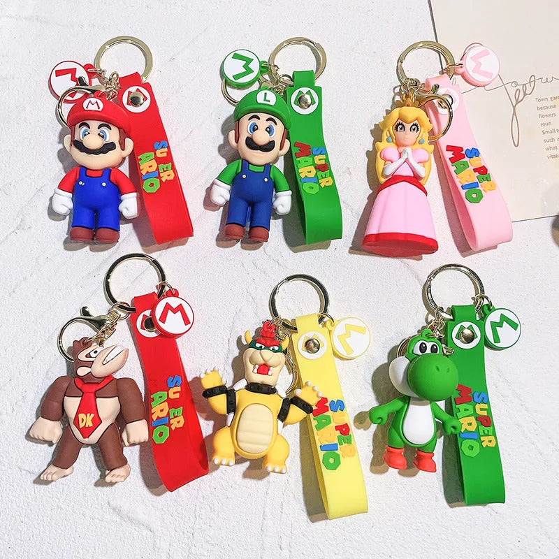 Mario Series Key chain Cute Super Mario Doll bag Pendant Car key chain, holiday gift, small decoration key chain