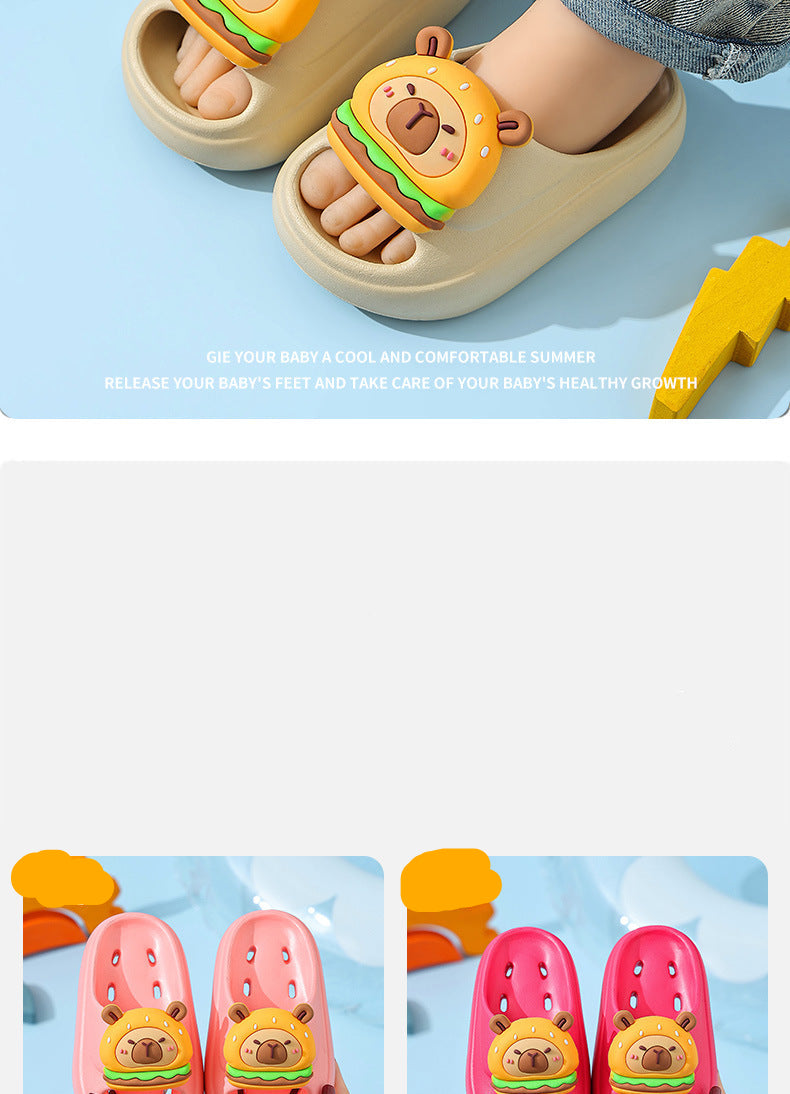 Kapibala Summer Children's Water Drainage Sandals Non-Slip Parent-Child Boys and Girls Bathroom Shower Breathable Kids Sandals