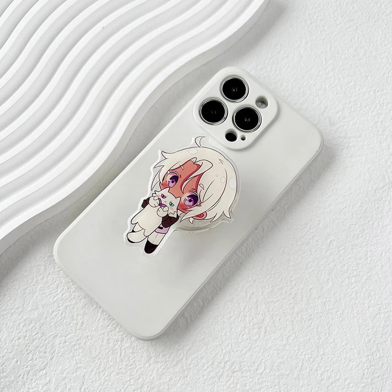 Cute Transparent Acrylic Cartoon Anime Mobile Phone Holder Quadratic enthusiast socket tok stand Grip