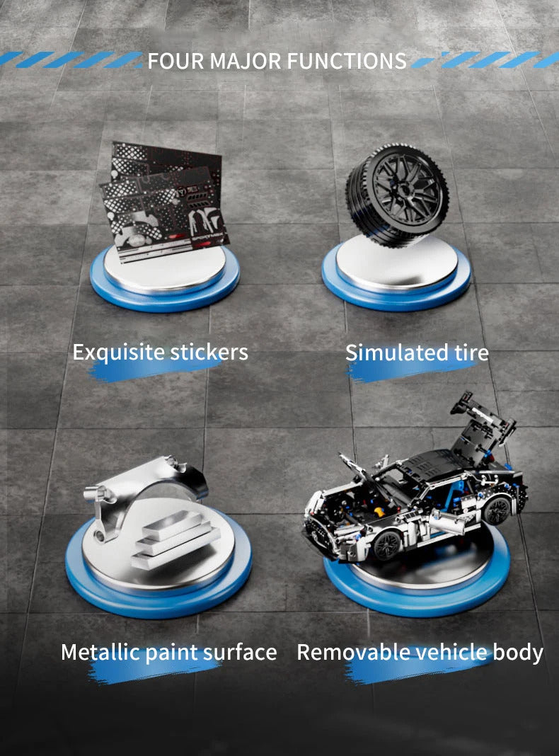 Masondi 1:14 Scale Racing Car Building Blocks Set - 1466PCS Model Kit for Boys & Adults Collectible Birthday Gift