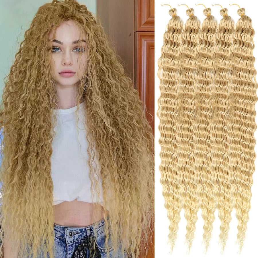 Foreign Trade Wig Crochet Hair Chemical Fiber Hair Bundle Deep Wave Twist Hair Cross-Border Ladies Dreadlocks Woven