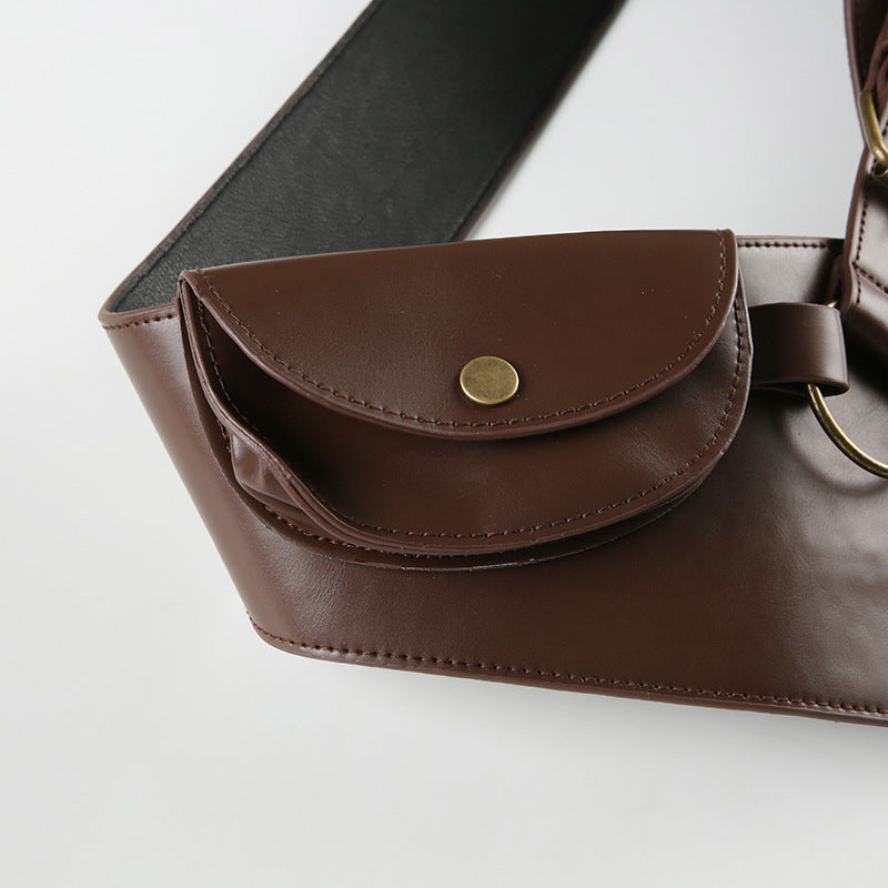 Wish Cross-Border Retro Mini Oval Bag Rivet Punching Belt Hot Girl Fashion Personality Waist Bag Wear Accessory