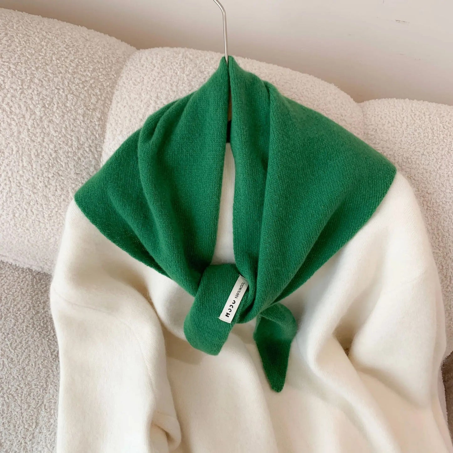 British Korean Triangle Scarf  Niche Wool  Triangular Scarf Women Headscarf Knitted Scarf Multi-functional Warm Knitted Scarf