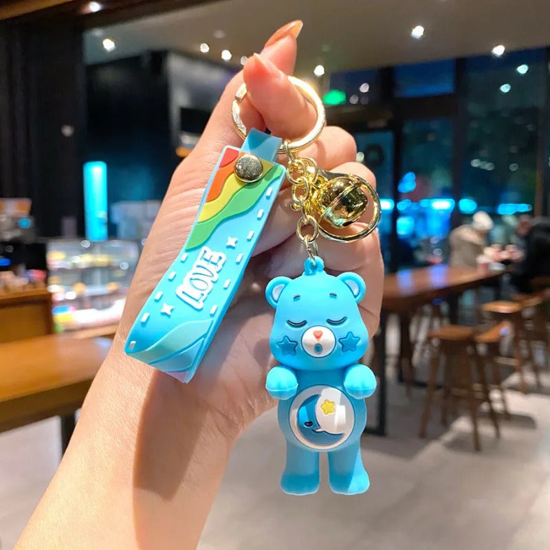 Care Bears Kawaii Keychain for Boys Girls Anime Cartoon Cute Key Ring Bag Car Fashion Decorative Pendant Children Toys Gifts
