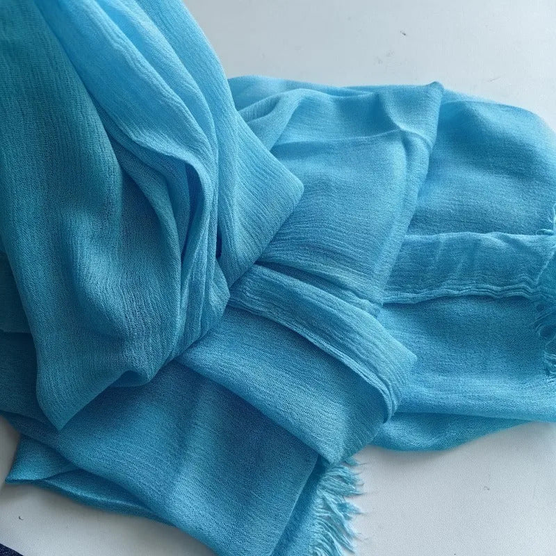 61 Colors Soft Cotton Viscose Scarf Rayon Material Muslim Hijab Mid Eastern Plain Solid Color Headscarf With Tassel
