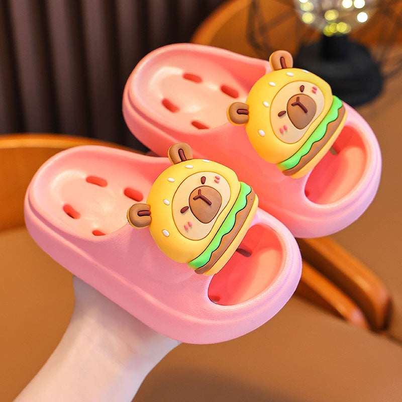 Kapibala Summer Children's Water Drainage Sandals Non-Slip Parent-Child Boys and Girls Bathroom Shower Breathable Kids Sandals