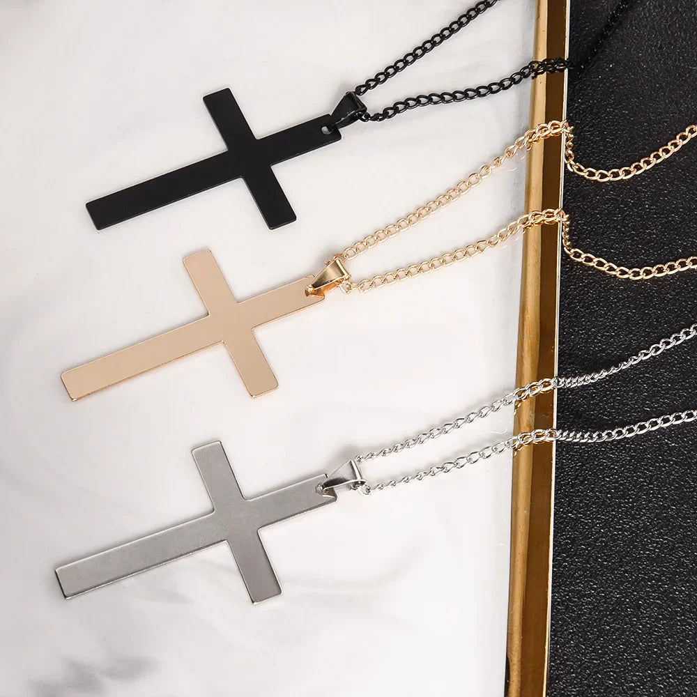 Y2K Punk Cross Pendant Necklace for Women Gothic Clavicle Vintage Chain Choker Necklace Aesthetic Party Gifts Fashion Jewelry