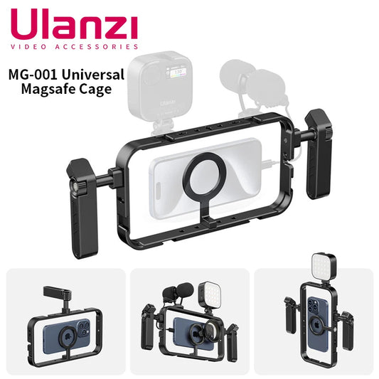 Ulanzi MG-001 Universal Magsafe Phone Cage With Dual Handle Grip Rig Portable Case Stabilizer for Filmmaking Vlog Videomaker Kit