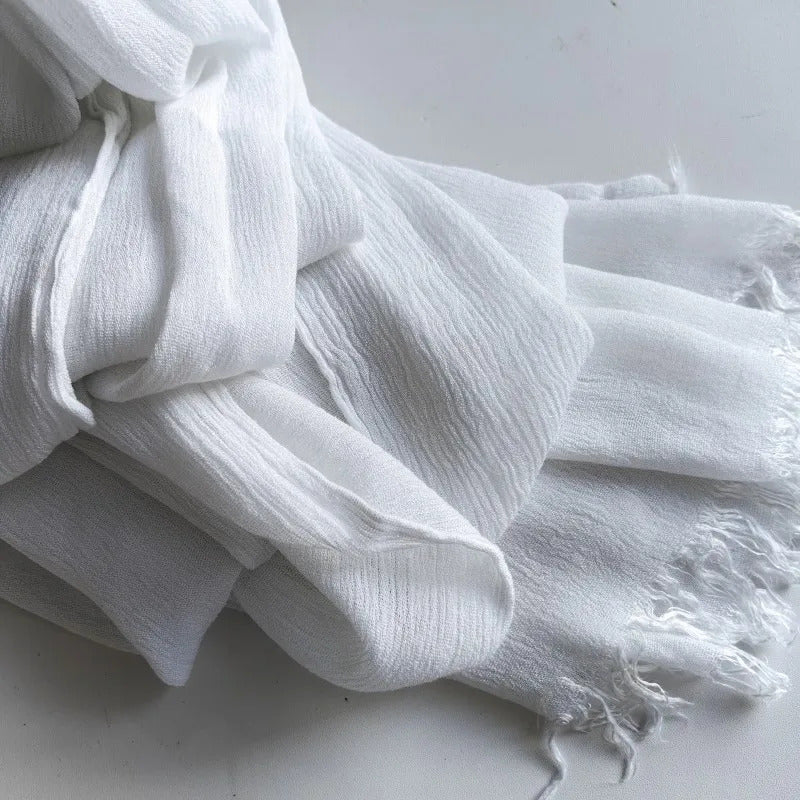 61 Colors Soft Cotton Viscose Scarf Rayon Material Muslim Hijab Mid Eastern Plain Solid Color Headscarf With Tassel