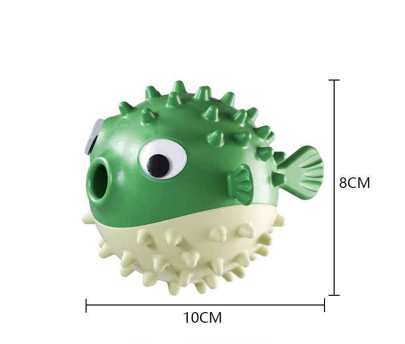 Bungee Fish Dog Toy Food Dispensing Ball Self-Entertainment Teeth Grinding Durable Sound Ball for Small and Large Dogs Pet Supplies