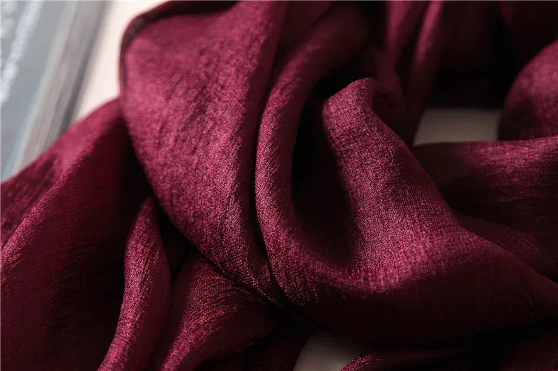 2023 Luxury Brand Women Fashion Scarf Plain Solid Silk Linen Shawls Scarves Summer Lady Bandanas Pashmina Foulard Hijab 180*90Cm