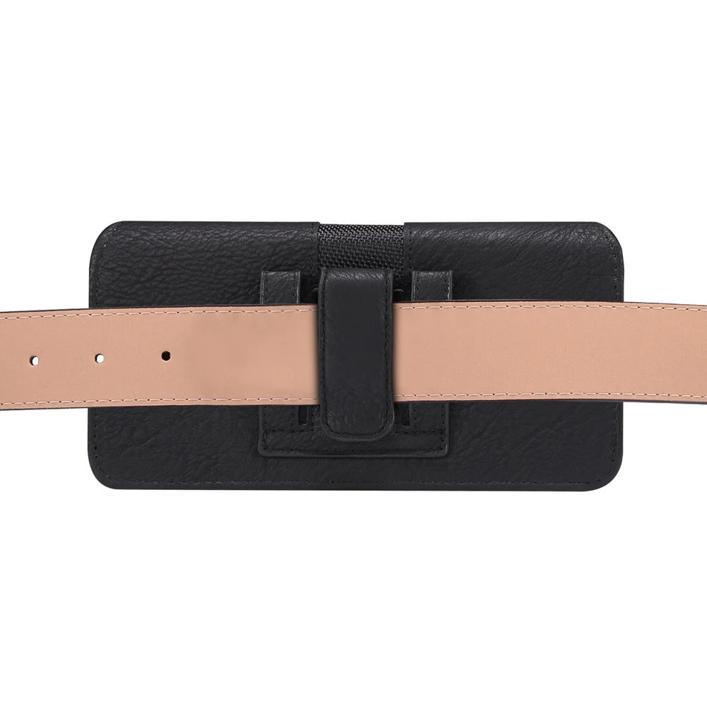 Universal Leather Mobile Phone Waist Bag For iPhone 15 14 13 12 Pro Max Samsung Huawei Xiaomi Men Belt Clip Cover With Card Slot
