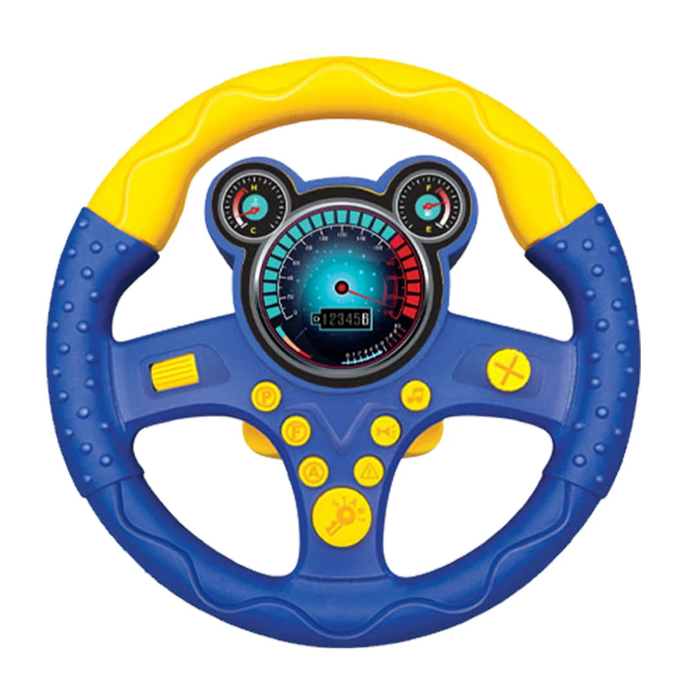 Electric Simulated Driving Steering Controller Portable Wheel Copilot Toy With Light And Sound Educational Sounding For Kid Gift