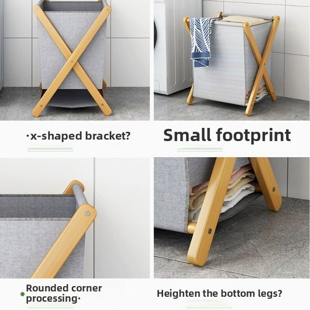 Storage Box Organizer Box Storage Box Light Luxury Clothes Storage Bag Home Daily Use Bamboo Frame