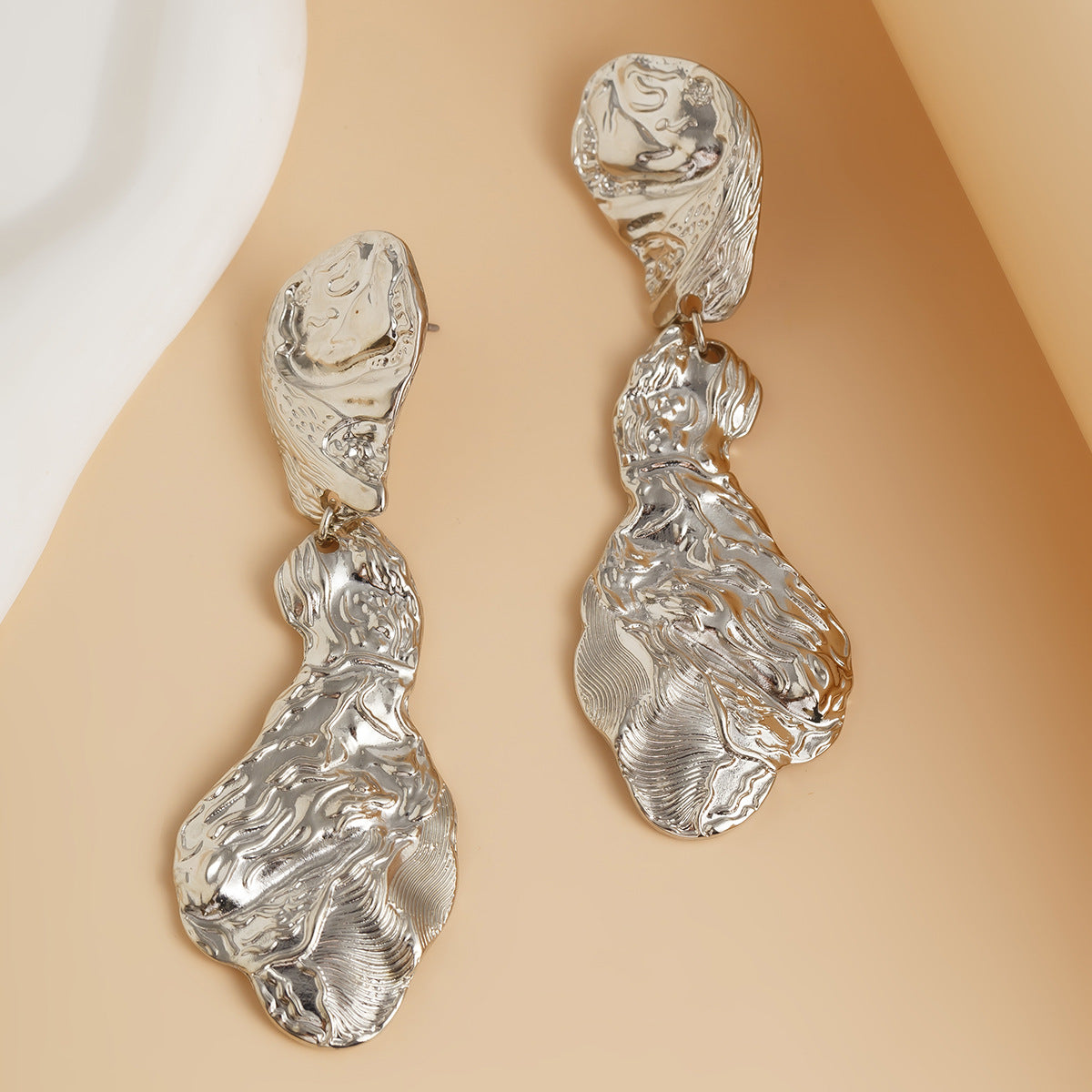 Personalized pleated hollow heart earrings various combinations of sunflower alloy earrings