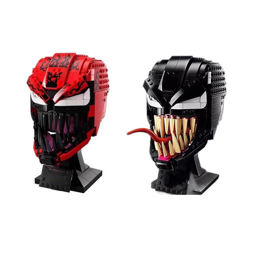 Venom Mini Building Blocks Marvel Carnage Head Super Hero Spiderman MOC 3D Model DIY Bricks Figure Toy For Kid Christmas Gift