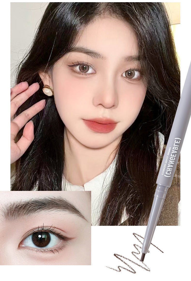 Makeup Xixi 3D Contour Mist Eyebrow Pencil Natural Color Definition Waterproof Smudge-proof Dual-ended Eyebrow Pencil