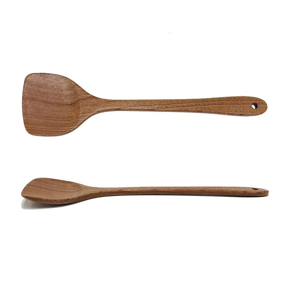 Long Handled Teak Tableware Wood Spoon Shovel Spatula Accessories Skimming Wooden Soup Kitchen Tool Spoon Cooking A2S8