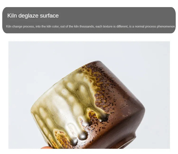 200ML Retro Ceramic Cup Coarse Pottery Coffee Mug Household Office Afternoon Tea Cups Wine Mug Water Mugs Drinkware Gift