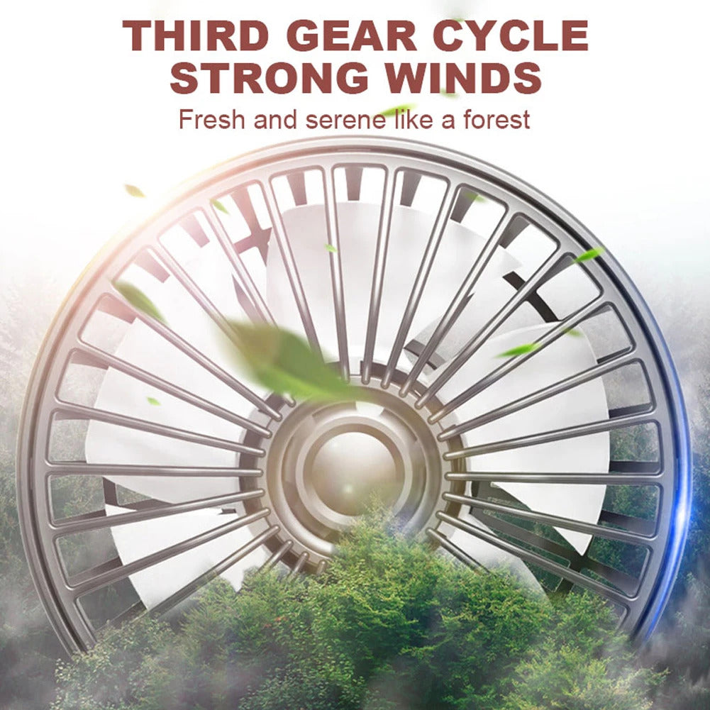 12V/24V Car Fan Cooling Car Fan Dual Head USB Car Fan 3 Speeds Adjustable Auto Cooler Air Fan for Vehicle SUV Car Accessories