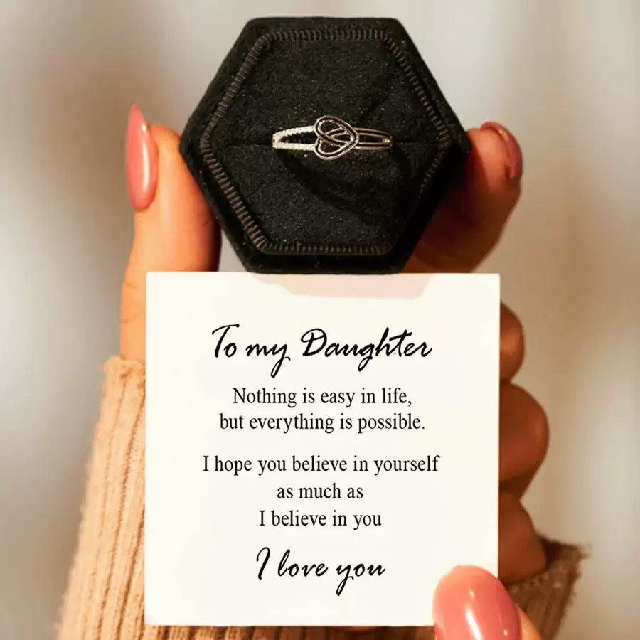 Cross-Border Hot-Selling Heart-Shaped Zircon Inlaid Resin Enamel Knot Heart Ring for Women Simple Fashion European and American Style Ring