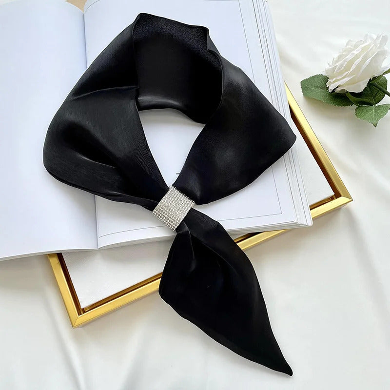 Fashion Small Silk Scarf Women Neckerchief Bandana Female Small Ear Scarf Korean Style Tie Bag Headband Decoration Neck Scarf