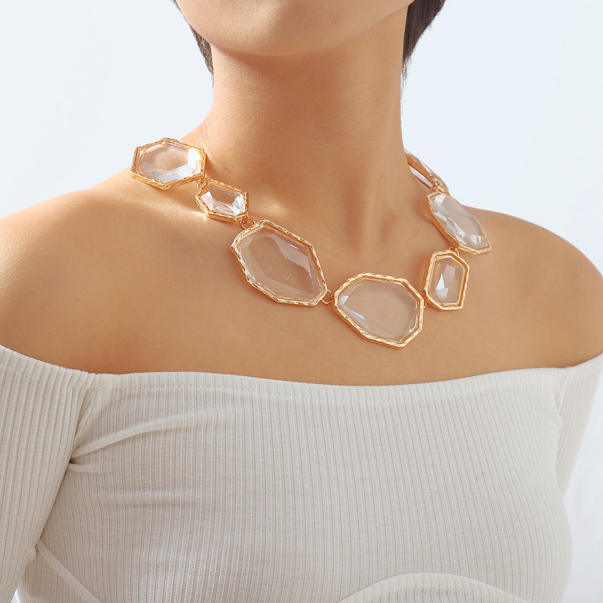 Trendy Accessories ZA Personality Fashion Exaggerated Geometric Resin Colorful Earrings Necklace